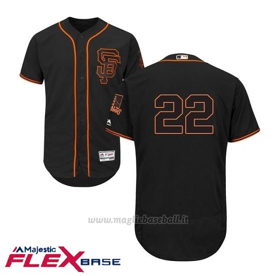 Maglia Baseball Uomo San Francisco Giants San Francisco Will Clark Autentico Collezione Flex Base Nero